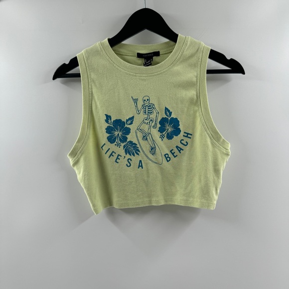 Forever 21 Tops - Forever 21 Neon Green Cropped Tank Top – Women’s Medium